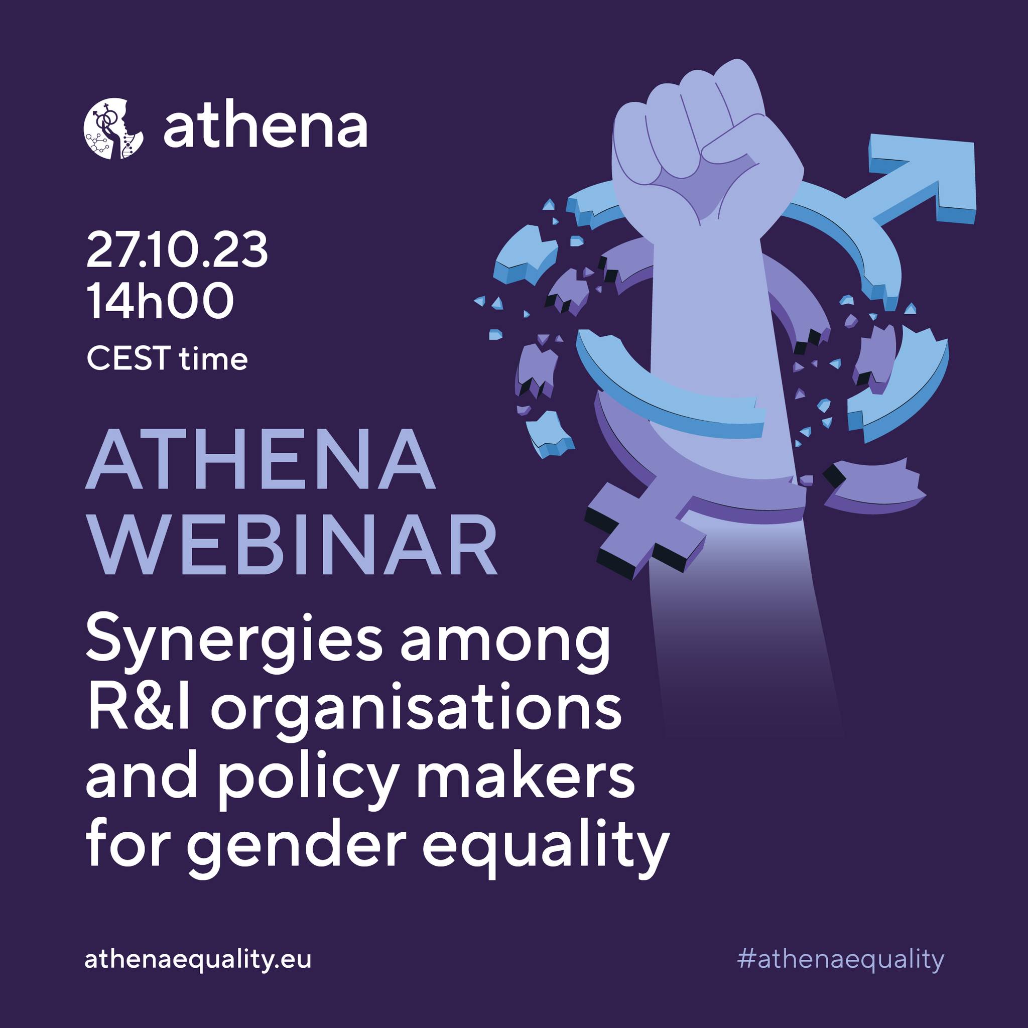 ATHENA WEBINAR “Synergies among R&I organisations and policy makers for gender equality”